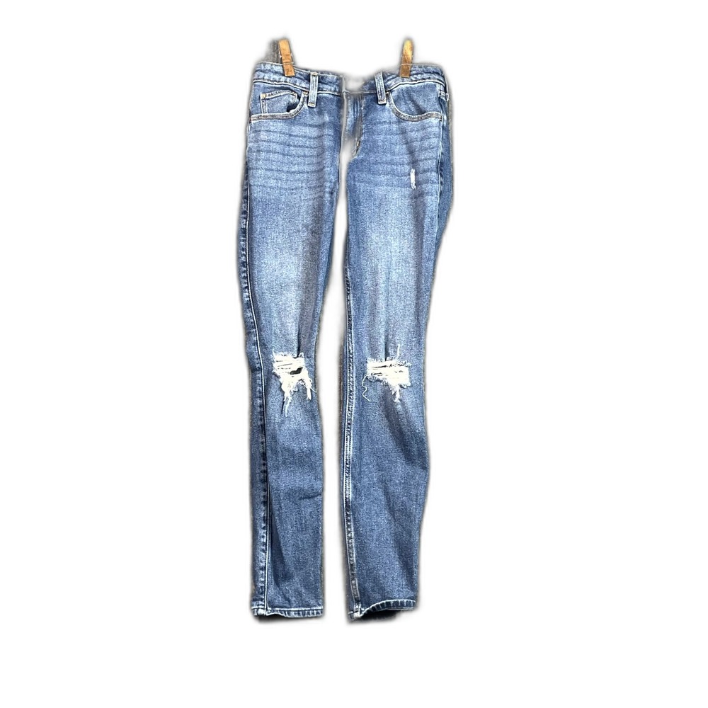 Abercrombie & Fitch The Skinny High Rise Jeans Women 26/2R Denim Distressed Surf